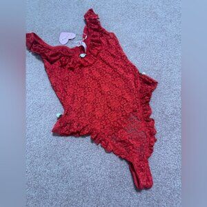New large red lace sugar thrills dolls kill bodysuit lingerie